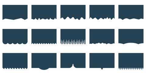 Wall Mural - divider shape for website set. curve lines, drops, wave shape separator effects collection for poste