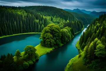 Canvas Print - lake in the mountains