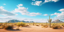 Cactus In The Desert Nature Background