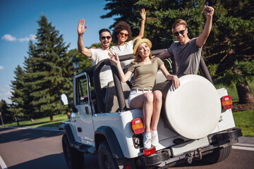 Poster - Friends travelling by car