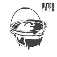 Dutch Oven Vector Stock Illustration Vintage Dutch Oven
