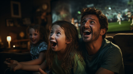 Passionate fans watching football in the bar