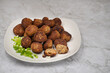 Vegan buckwheat meatballs made with buckwheat groats and spices