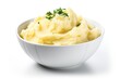 Isolated white bowl with mashed potatoes