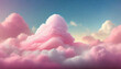 Pink clouds in the sky stage fluffy cotton candy dream fantasy soft background.