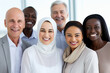 Ethnicity and Diversity at Work with Happy Employees Celebrating Business Success.