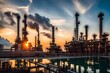 © Hammad - Close up Industrial view at oil refinery plant form industry zone with sunrise and cloudy sky