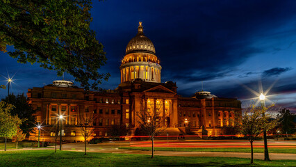 Wall Mural - Peaceful night at the State Capital of Idaho