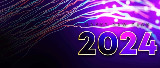 Wall Mural - concept of 2024 Happy New Year posters