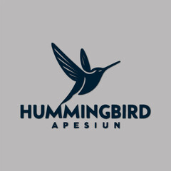 Wall Mural - Simple flying abstract hummingbird logo design template illustration inspiration