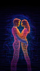 Wall Mural - Couple of man and woman in love