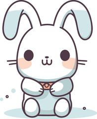 Wall Mural - cute rabbit cartoon character vector illustration design graphic flat style vector illustration