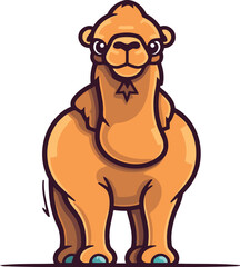 Cute camel. Vector illustration in cartoon style isolated on white background.