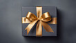 © Giuseppe Cammino - Dark grey gift box with gold satin ribbon