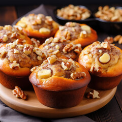 Wall Mural - Freshly bakes banana nut  muffins