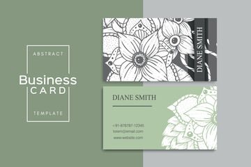 Wall Mural - business card template set with flowers