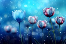 Painted Blue Tulips