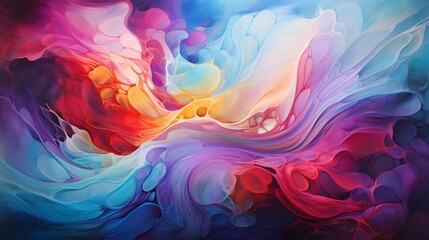 Wall Mural - a mesmerizing whirlpool of radiant colors, forming an ethereal abstract masterpiece.