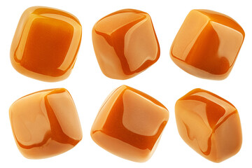 Canvas Print - Caramel candy, isolated on white background, full depth of field