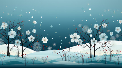 Poster - winter forest background