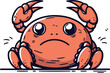Crab character. Cute cartoon vector illustration of a crab.