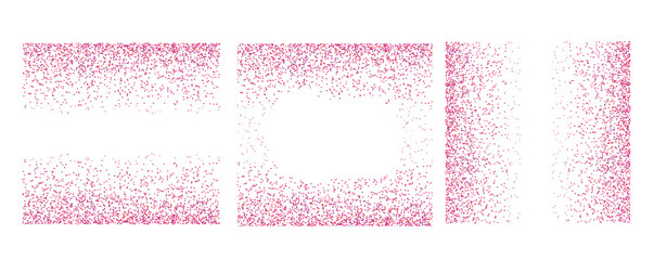 puppet bright pink explosion of glitter confetti in the shape of a square frame