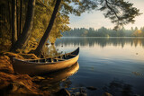Fototapeta Uliczki - boat on the lake