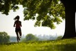 © Ilja - Fit and Energized Female Jogging Outdoors under the Bright Summer Sun on a Serene Morning