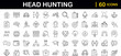 Headhunting set of web icons in line style. Recruitment icons for web and mobile app. Career, resume, job hiring, candidate, HR, business, headhunting, recruitment. Vector illustration