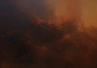 Wall Mural - a painting of a brown and black background. Expressive Rust color oil painting background