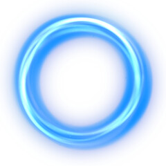 Canvas Print - transparent blue neon line circle frame