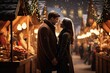 © Simon - A couple on a christmas market with festive christmas decoration.