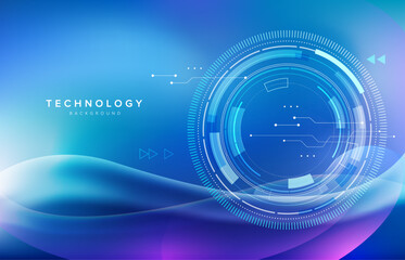 Abstract blue structure computer technology business background. Vector template for brochure or cover background.