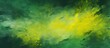 Trendy tie dye pattern in a dirty green hue resembling ink blur and forming a dark framework Brushstrokes in yellow create an abstract watercolour background on color wallpaper complementing