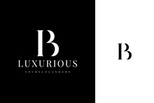 Elegant Simple Minimal Luxury Serif Font Alphabet Letter B Logo Design