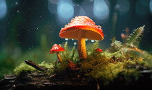 Mushroom In The Grass