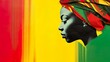 colorful background in yellow, red and green for black history month
