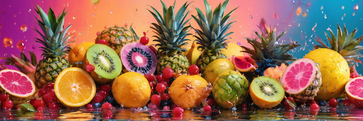 Vibrant Assortment of Fresh Citrus and Fruits in a Market Display