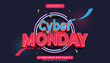 editable cyber monday banner text effect.typhography logo