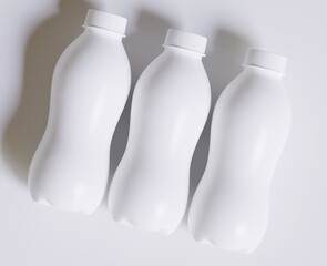 Canvas Print - Milk Plastic Bottle White Color and realistic texture rendering 3D