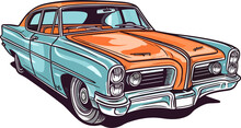 Pontiac Catalina Vintage Car Illustration ,Old Vintage Car Illustration