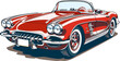 Vintage Corvette Car Illustration ,Old Vintage Car Illustration