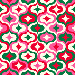 Sticker - Retro geometric elements pattern design for Christmas and new year background.