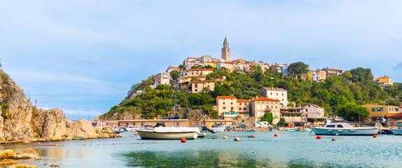 beautiful cityscape of Vrbnik town- Adriatic sea, Krk island, Croatia