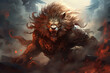 illustration of a lion warrior