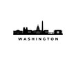 Vector Washington DC skyline. Travel Washington DC famous landmarks. Business and tourism concept for presentation, banner, web site.