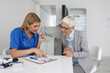 © Graphicroyalty - Doctor working in the office and listening to the patient, she is explaining her symptoms, health care and assistance concept