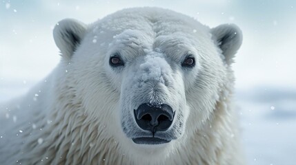 Wall Mural - a polar bear in the snow