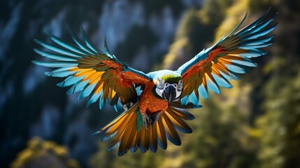 Wall Mural - a colorful bird flying