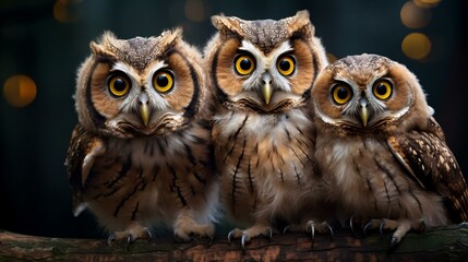 Sticker - a group of owls